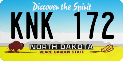 ND license plate KNK172