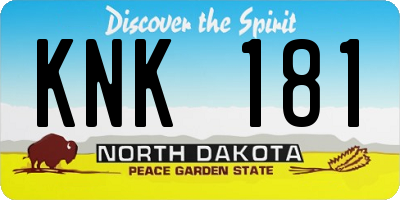 ND license plate KNK181