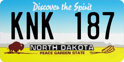 ND license plate KNK187