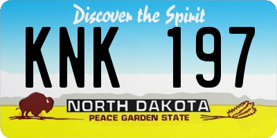 ND license plate KNK197