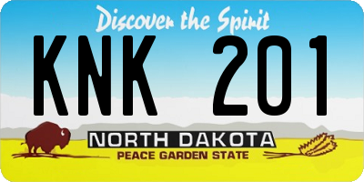 ND license plate KNK201