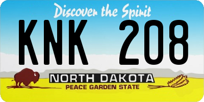 ND license plate KNK208