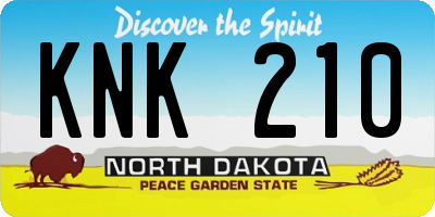ND license plate KNK210