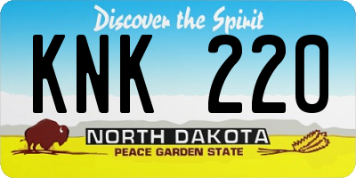 ND license plate KNK220