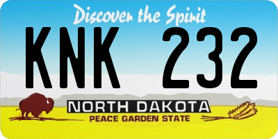 ND license plate KNK232