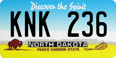 ND license plate KNK236