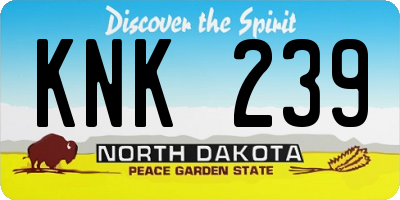 ND license plate KNK239