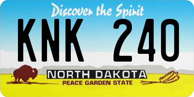 ND license plate KNK240