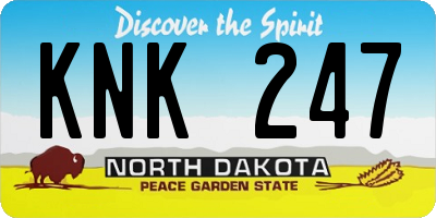 ND license plate KNK247