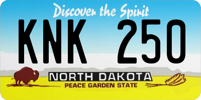 ND license plate KNK250