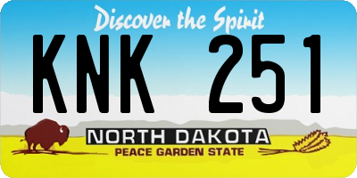 ND license plate KNK251