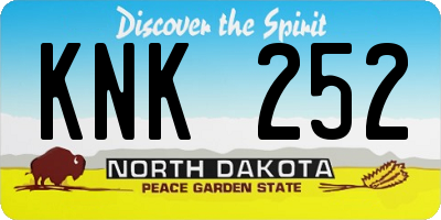 ND license plate KNK252