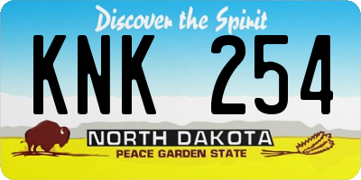 ND license plate KNK254