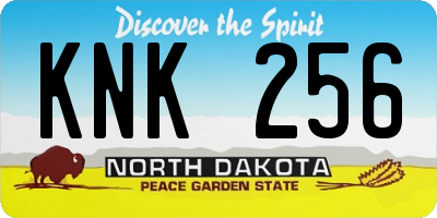 ND license plate KNK256