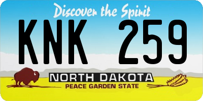 ND license plate KNK259
