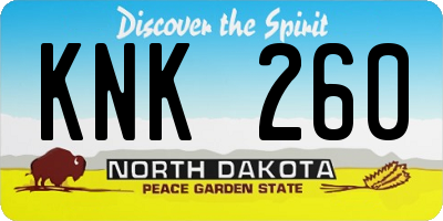 ND license plate KNK260