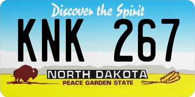 ND license plate KNK267