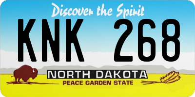 ND license plate KNK268