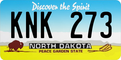 ND license plate KNK273
