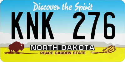 ND license plate KNK276