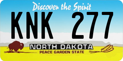 ND license plate KNK277