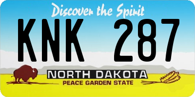 ND license plate KNK287