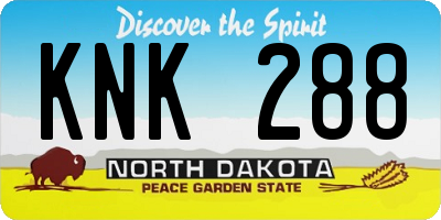 ND license plate KNK288