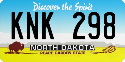 ND license plate KNK298