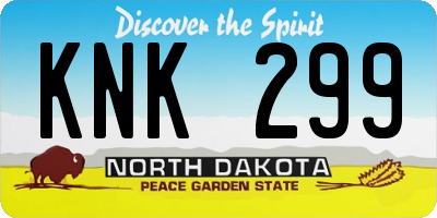 ND license plate KNK299