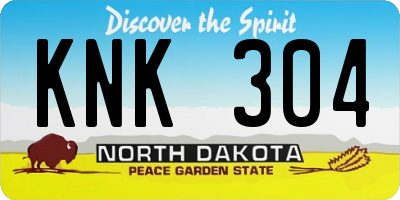 ND license plate KNK304