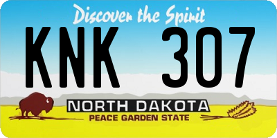 ND license plate KNK307