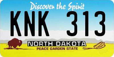 ND license plate KNK313
