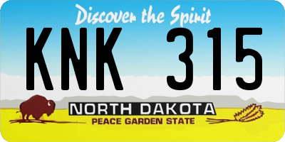 ND license plate KNK315