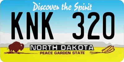 ND license plate KNK320