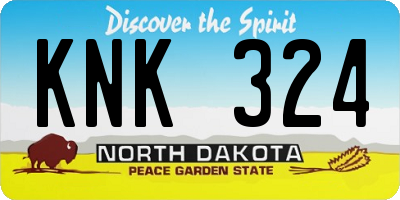 ND license plate KNK324