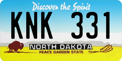 ND license plate KNK331