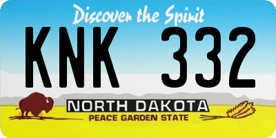ND license plate KNK332