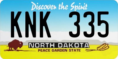 ND license plate KNK335