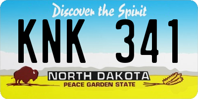 ND license plate KNK341