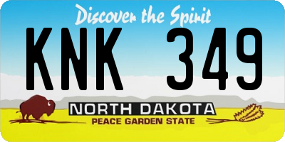 ND license plate KNK349