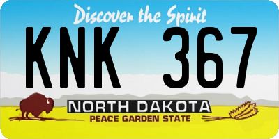 ND license plate KNK367