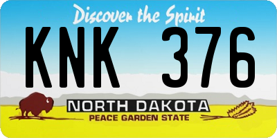 ND license plate KNK376