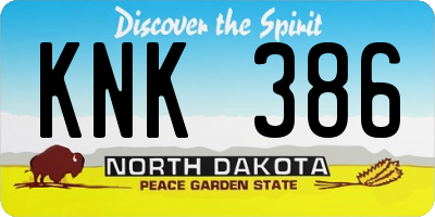 ND license plate KNK386
