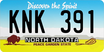 ND license plate KNK391