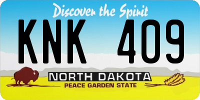 ND license plate KNK409