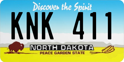 ND license plate KNK411