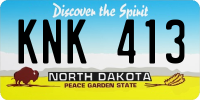 ND license plate KNK413