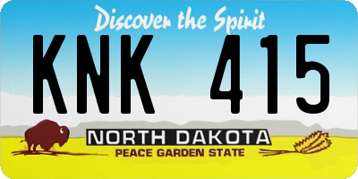 ND license plate KNK415