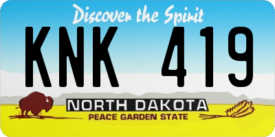 ND license plate KNK419
