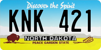ND license plate KNK421